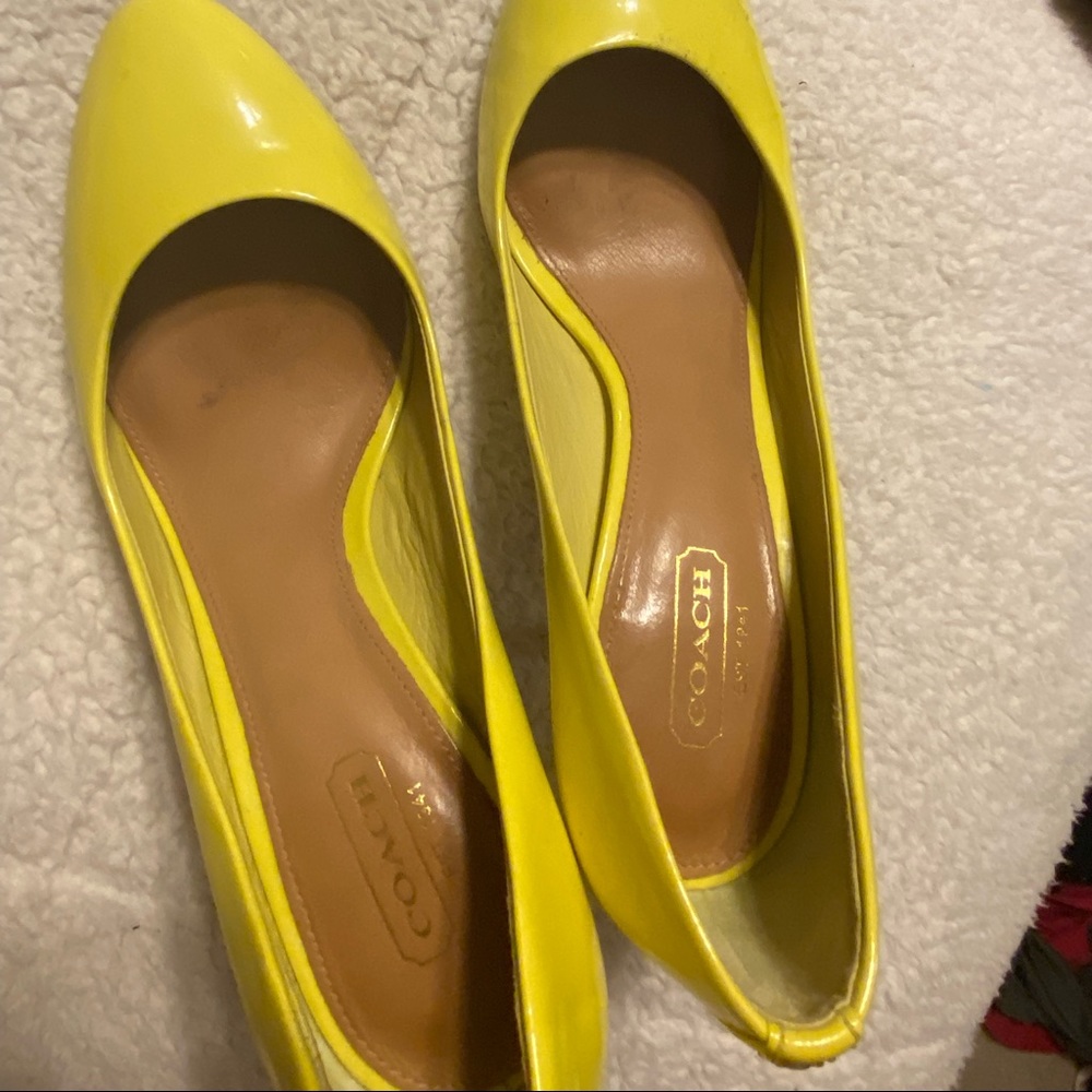 Coach Brand Neon Yellow Stilettos Size 8